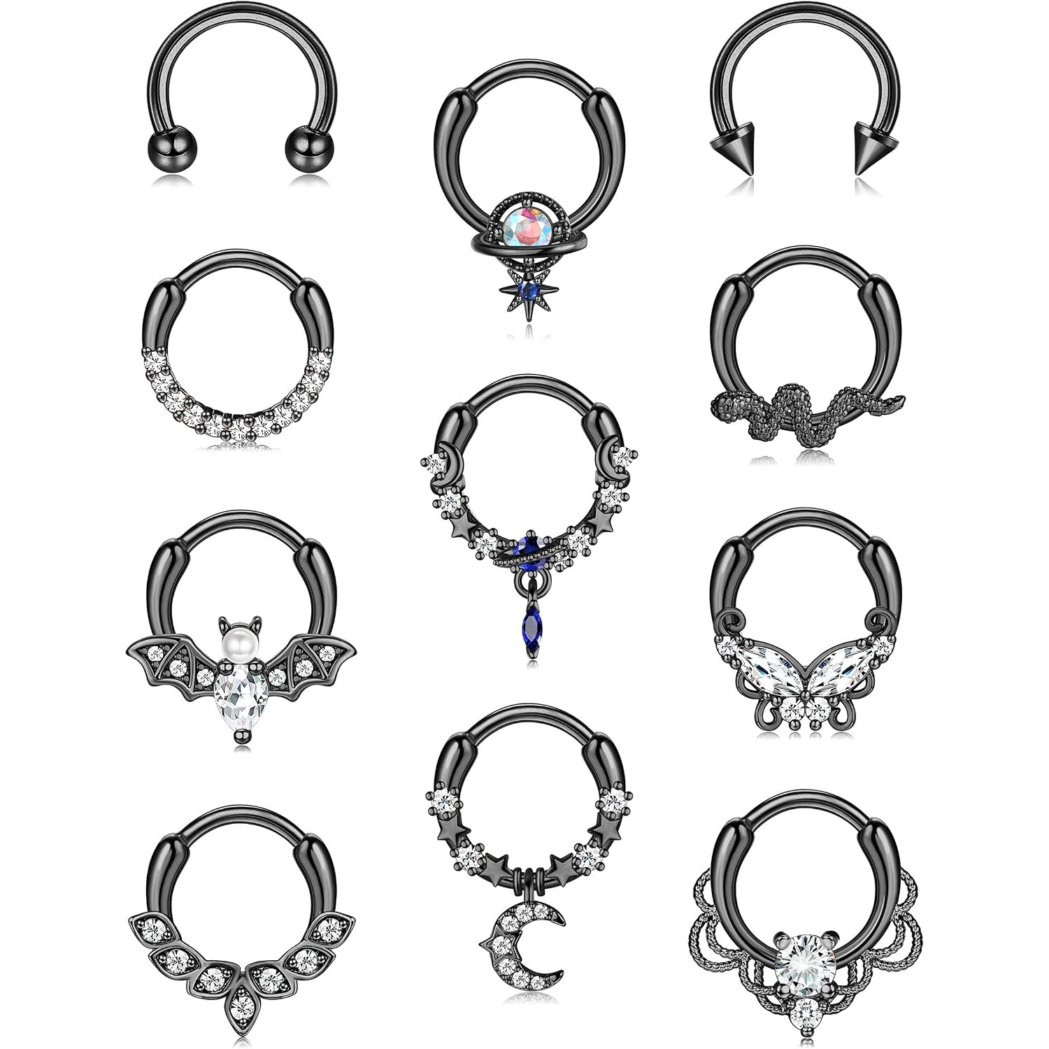 Body Jewelry For Sensitive Skin - Кольца для пирсинга FASACCO: милые кольца-змеи