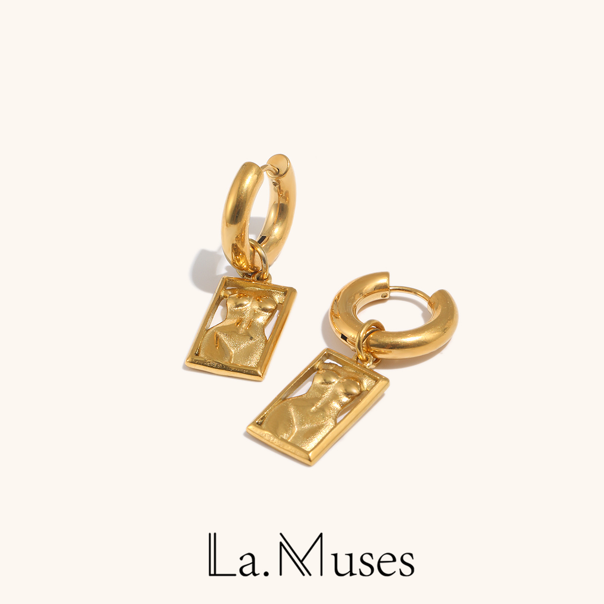 Body Jewelry La - Женские прямоугольные серьги La.Muses, серьги из