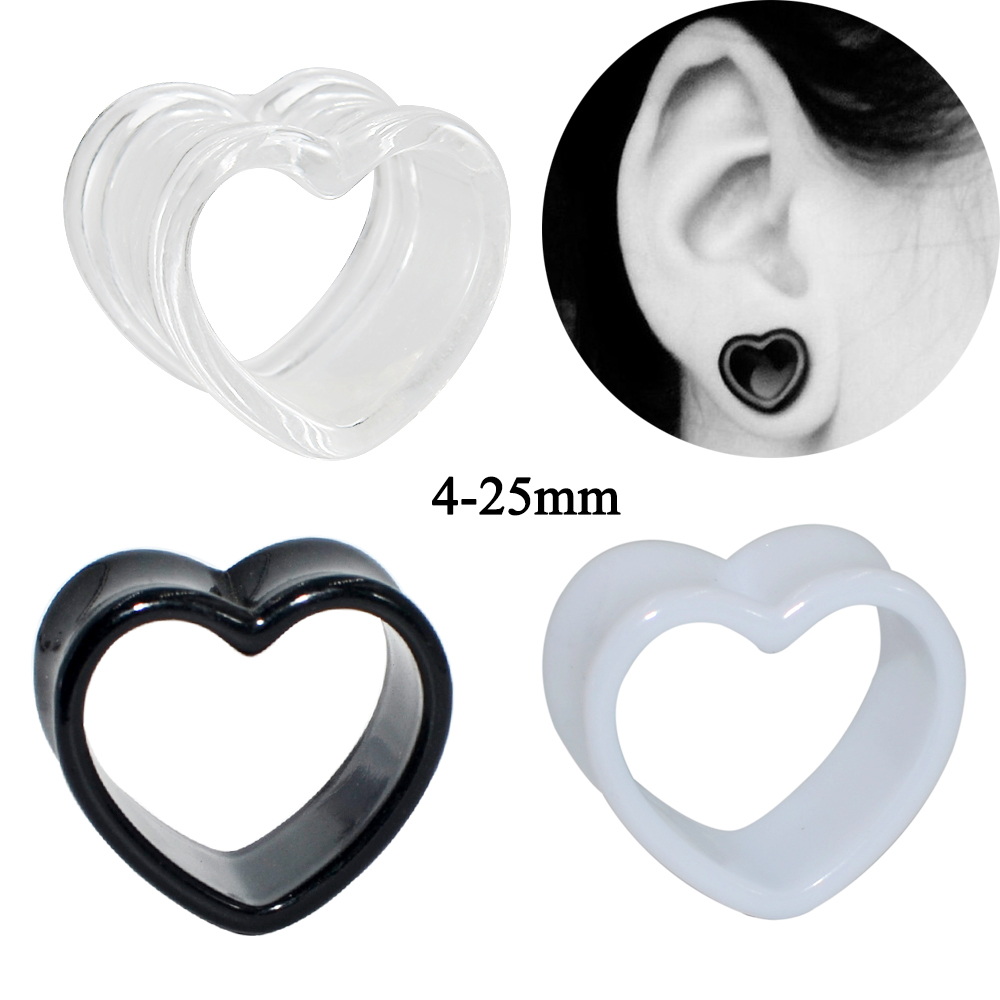 Body Jewelry Gauges - Акриловый черный, белый цвет в форме