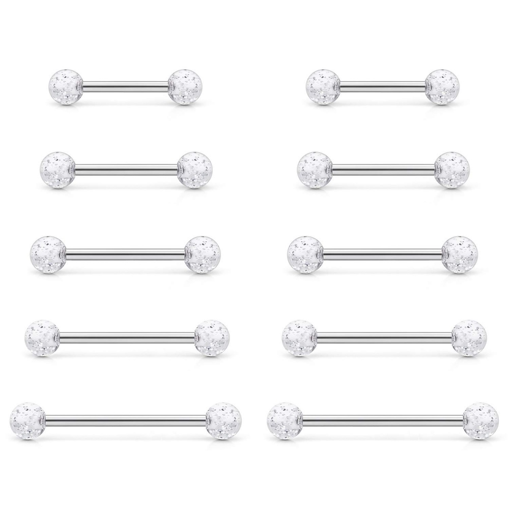 Tongue Barbell Straight - 14G хирургической стали прямой барбель -