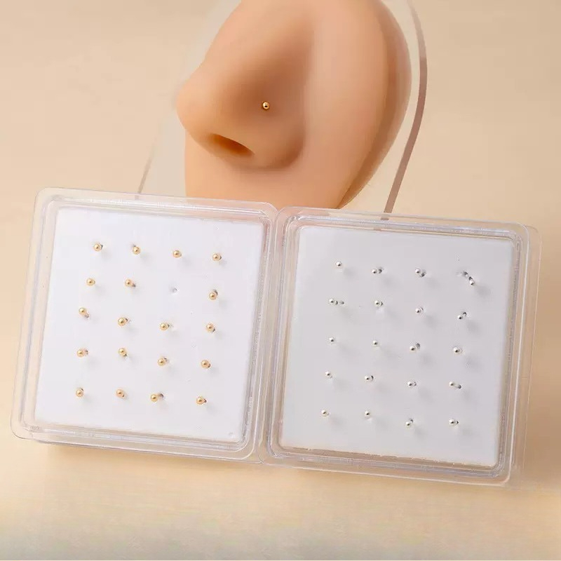 Body Jewelry Storage - Серебряные украшения для носа: пирсинг-кольца, серьги-гвоздики,