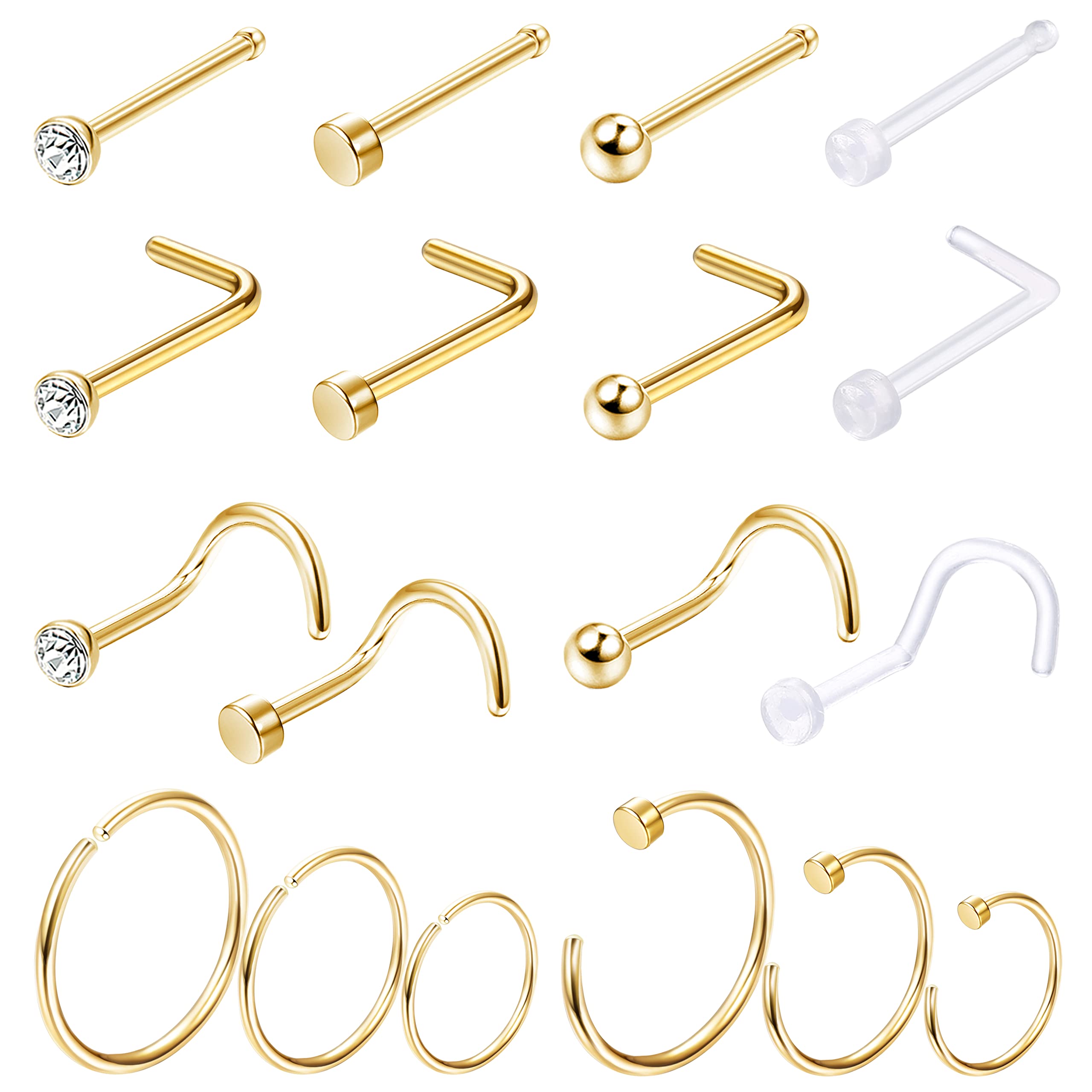 Body Jewelry For Sensitive Skin - Гипоаллергенные серьги-гвоздики для носа для чувствительной
