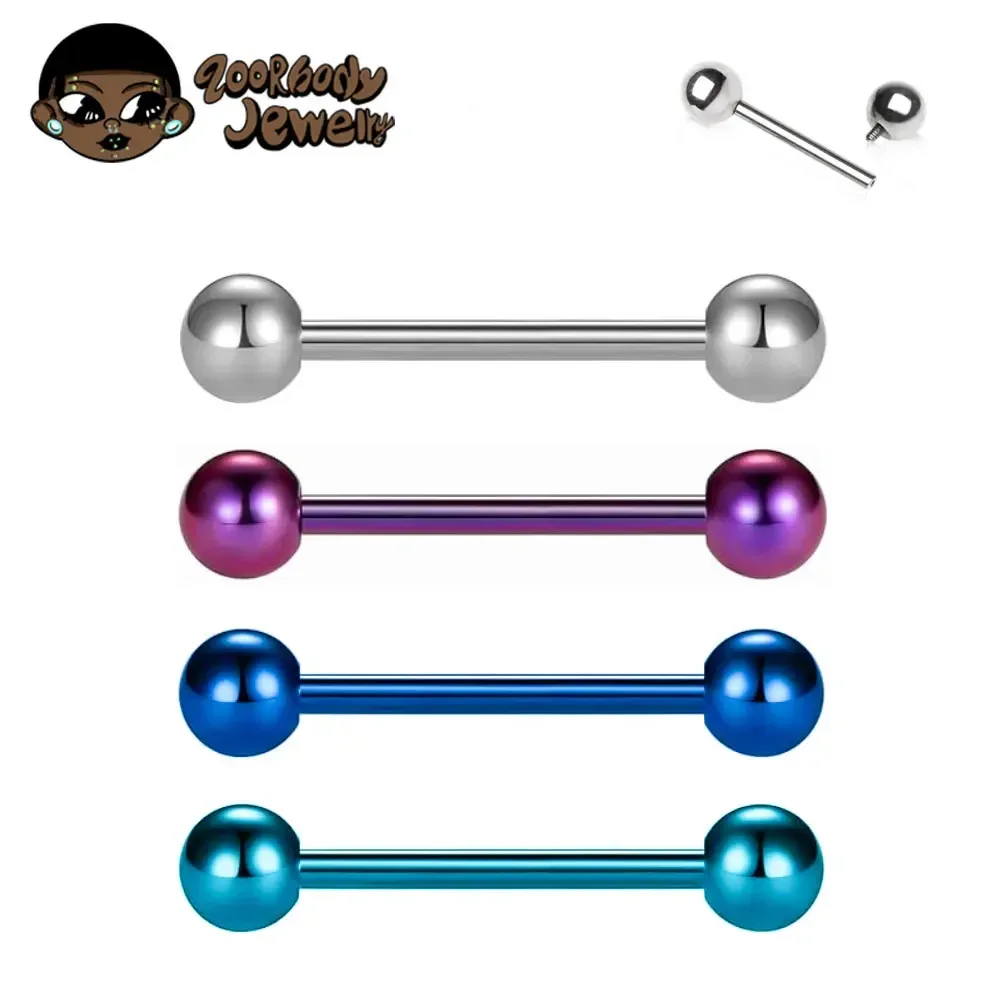 Tongue Barbell Straight - 1/10 шт. F136, титановая штанга с