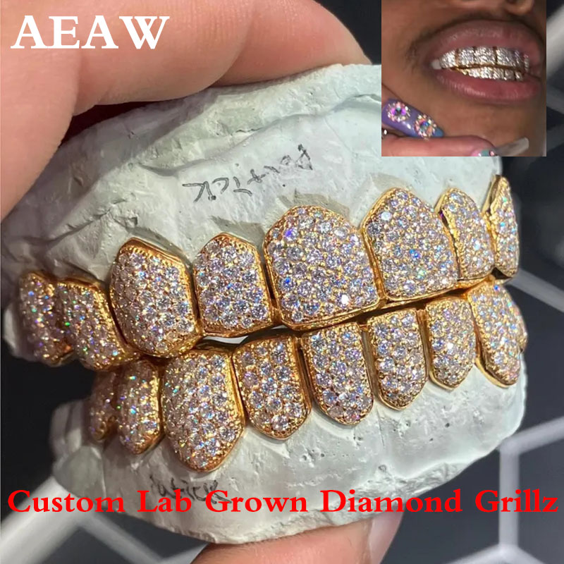 Yellow Body Jewelry - Золотые грилзы 10K с выращенными в