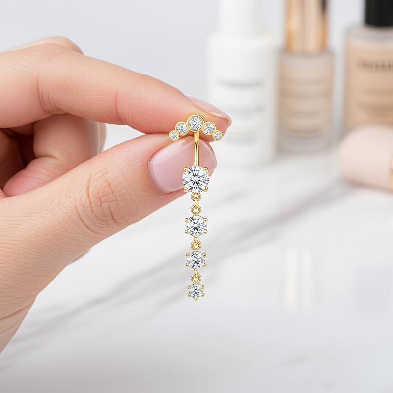 Body Jewelry For Sensitive Skin - Набор из 5 пирсингов для пупка