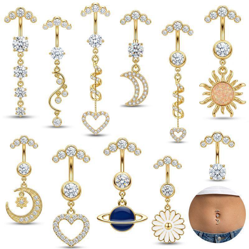 Body Jewelry For Sensitive Skin - Набор из 5 пирсингов для пупка