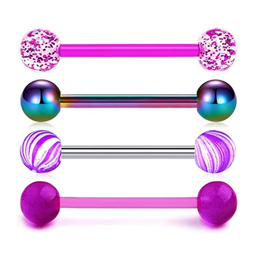 Tongue Barbell Straight - Кольцо-штанга для пирсинга тела, из нержавеющей