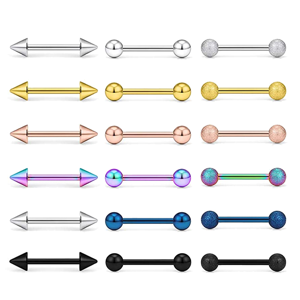 Tongue Barbell Straight - 14 г кольца для языка, хирургическая