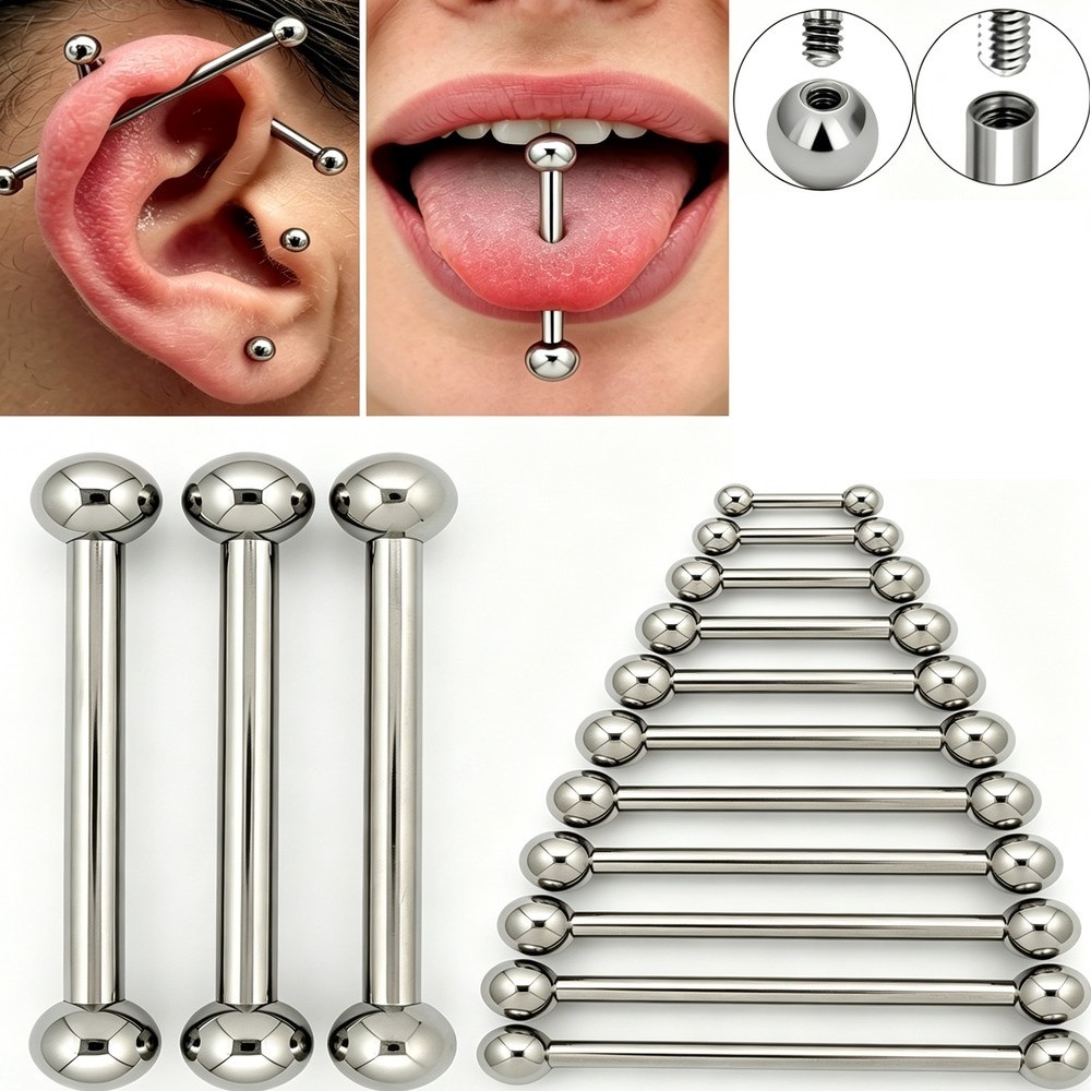 Tongue Barbell Straight - Титановые прямые штанги 14G 16G G23