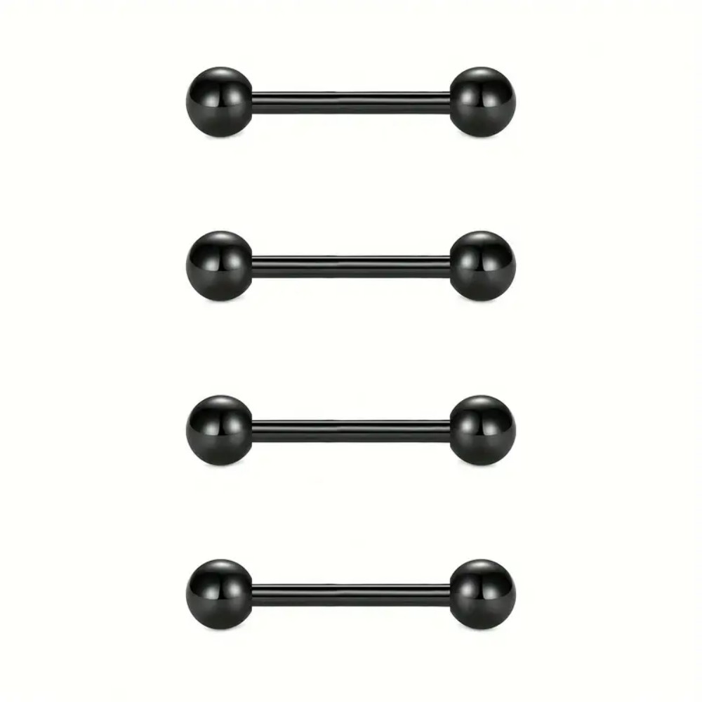Набор из 4 колец для сосков и  – обзор и цена Tongue Barbell Straight