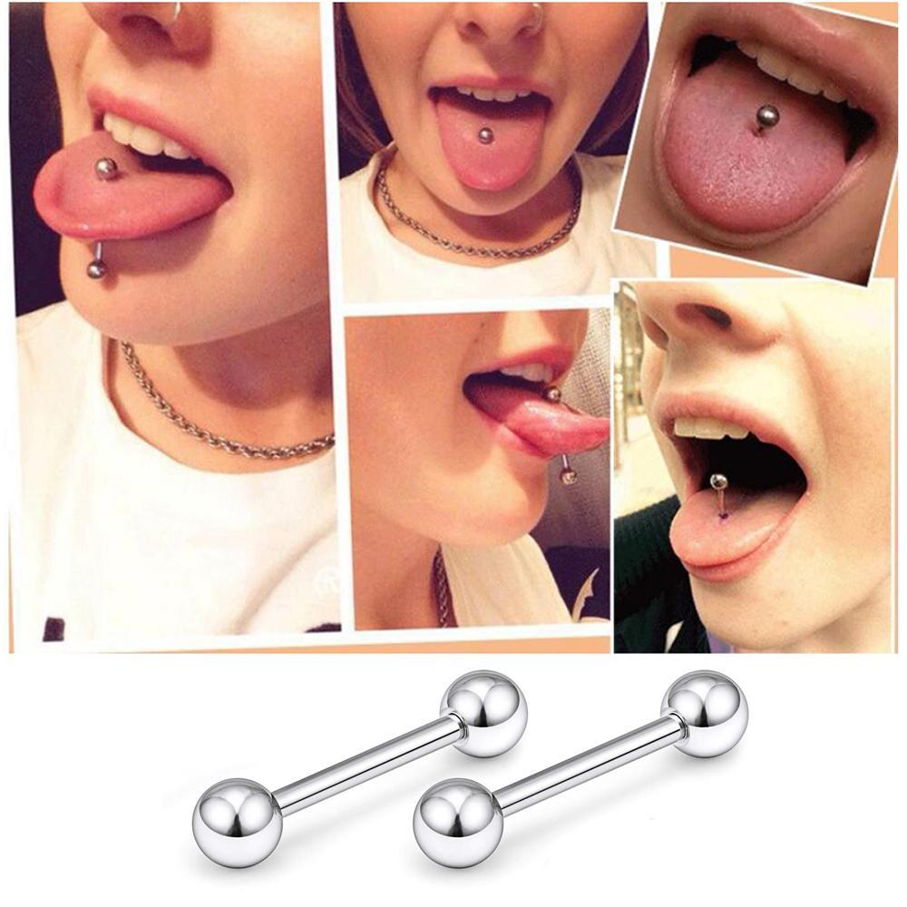 16Pcs/Set 14G кольца сосков из – обзор и цена Tongue Barbell Straight