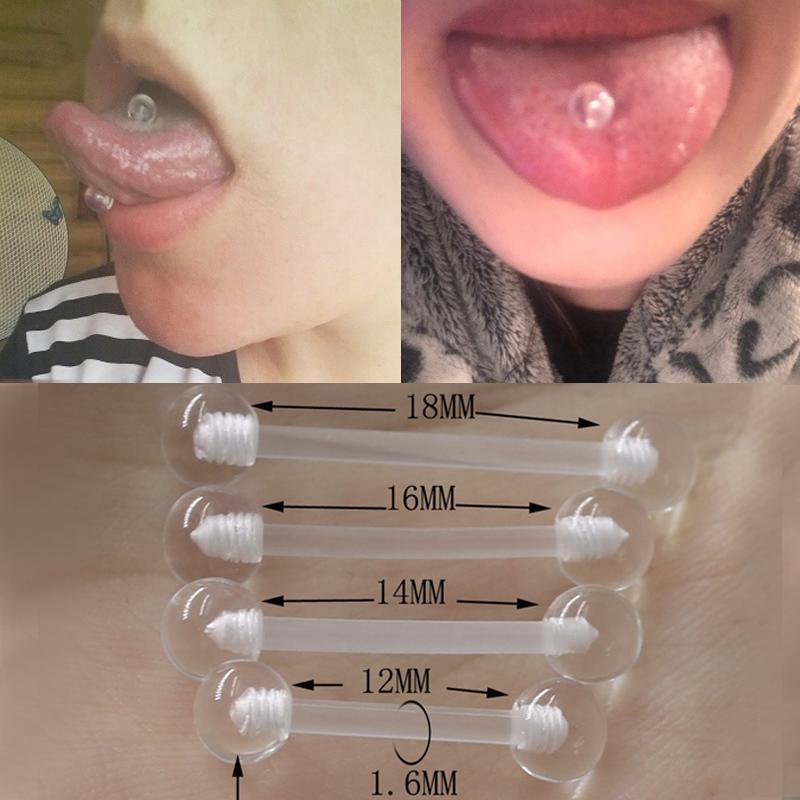 16Pcs/Set 14G кольца сосков из – обзор и цена Tongue Barbell Straight