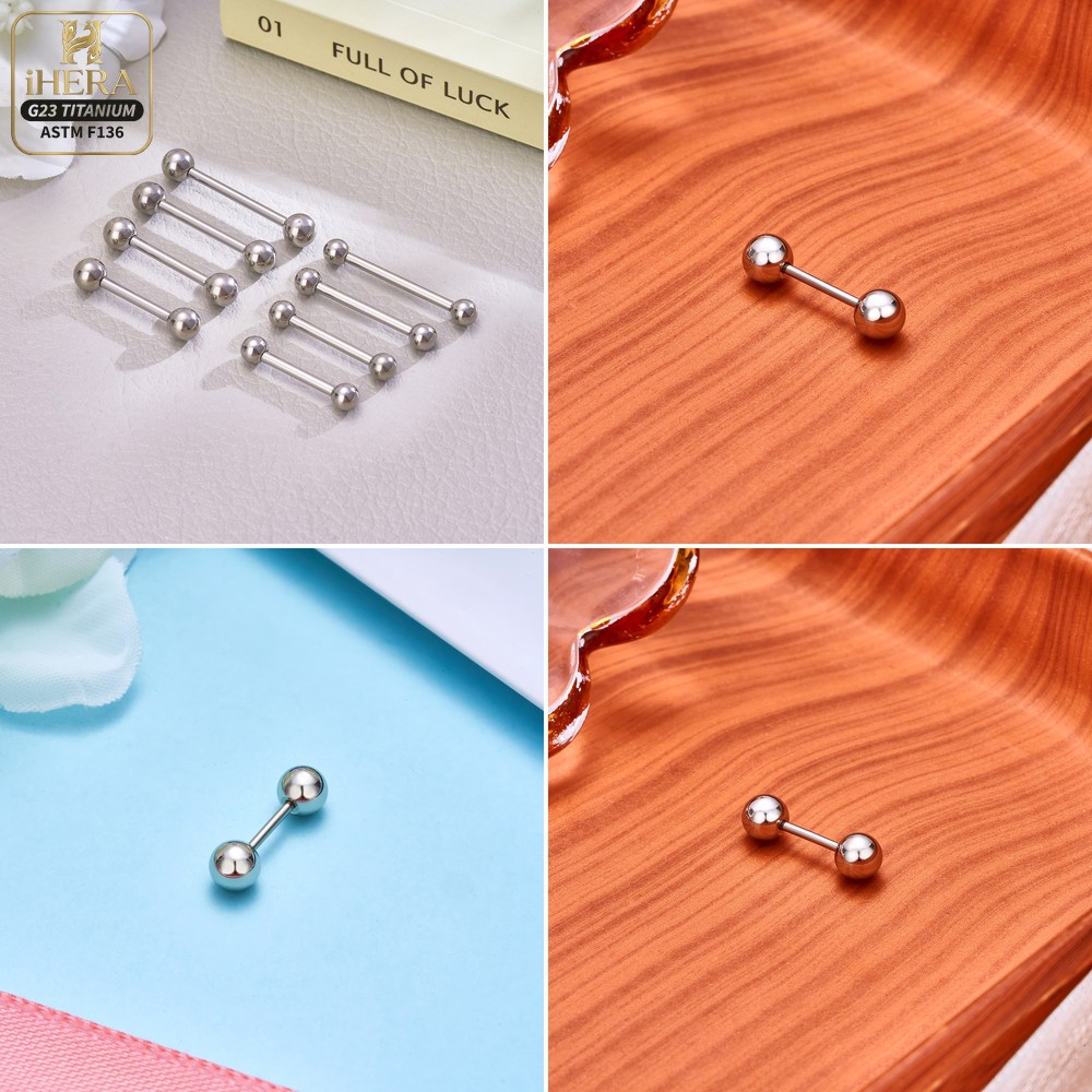 Титановые прямые штанги 14G 16 – обзор и цена Tongue Barbell Straight