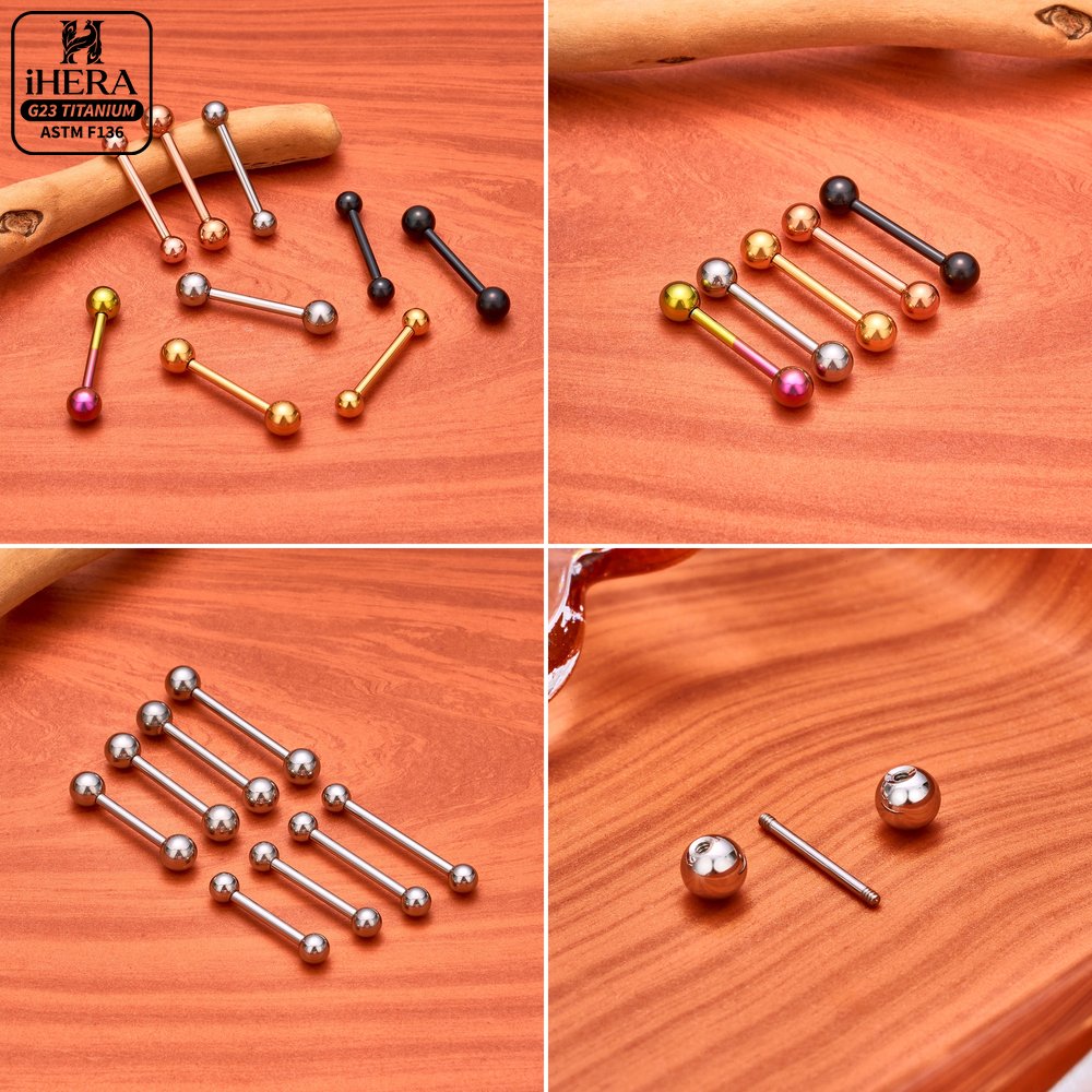 Титановые прямые штанги 14G 16 – обзор и цена Tongue Barbell Straight
